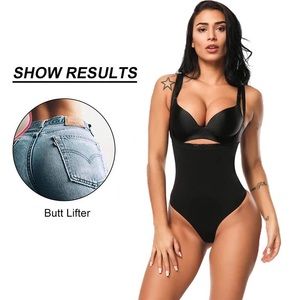 *New* Black thong body suit shaper waist trainer